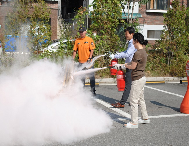 소화기 사용법 시연